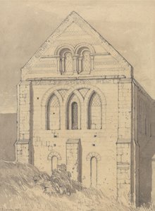 ノルマンディーのハーバーデグレース近くのグラヴィル教会-北トランセプトの終わり 作： John Sell Cotman